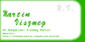 martin viszmeg business card